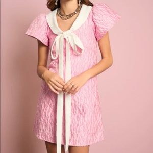 sister jane pink dress with white bow